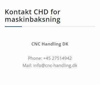 Maskinbaksning - CNC Handling DK